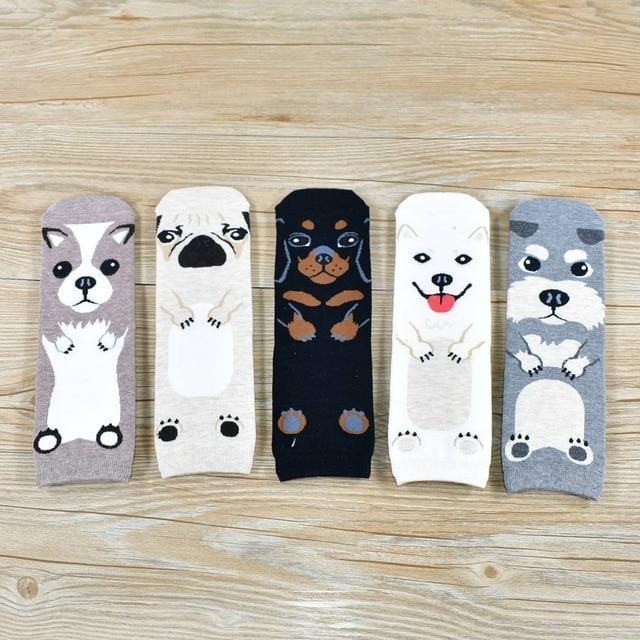 Women Socks popular New Cartoon Pug Kitten Pattern Cotton Socks Christmas Gifts Funny Cute Socks Woman