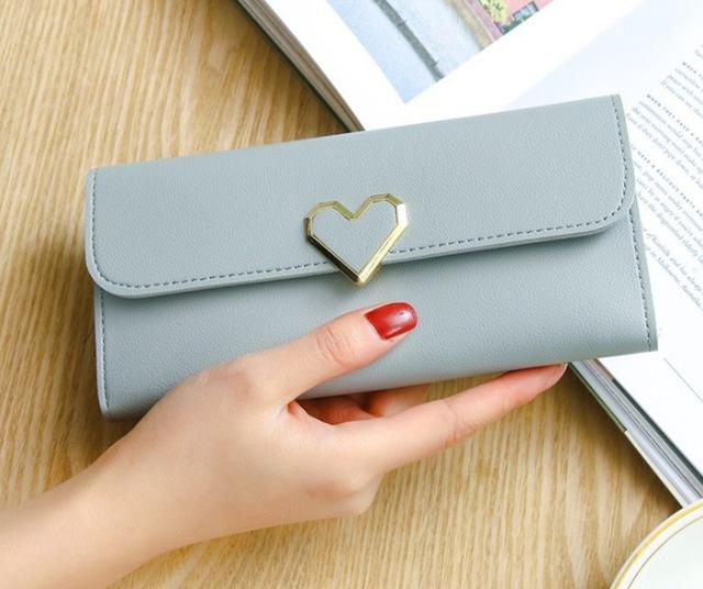 Women Long Wallets Purses Luxury Love Heart Wallets For Ladies Girl Money Pocket Card Holder Female Wallets Phone Clutch Bag