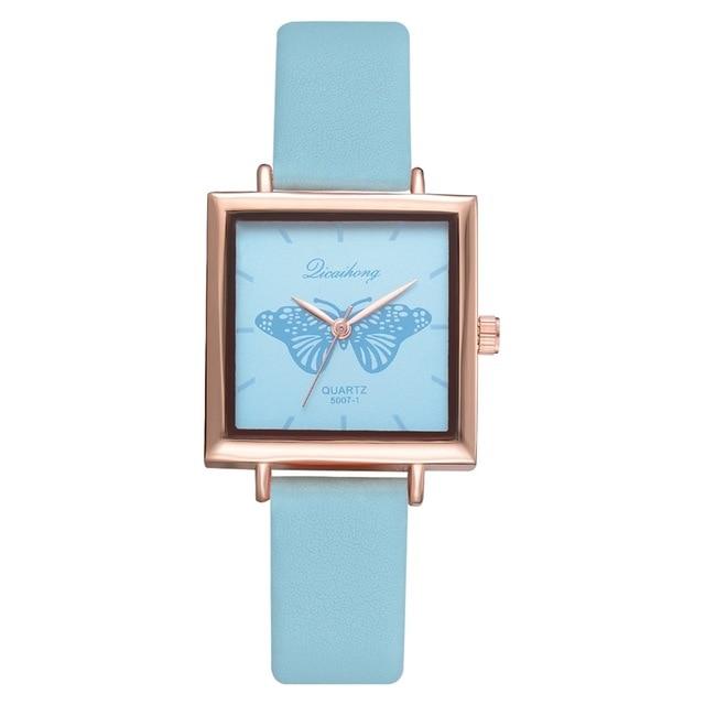 Dropshiping New Top Brand Square Women Bracelet Watch Contracted Leather Crystal WristWatches Women Dress Ladies Quartz Clock