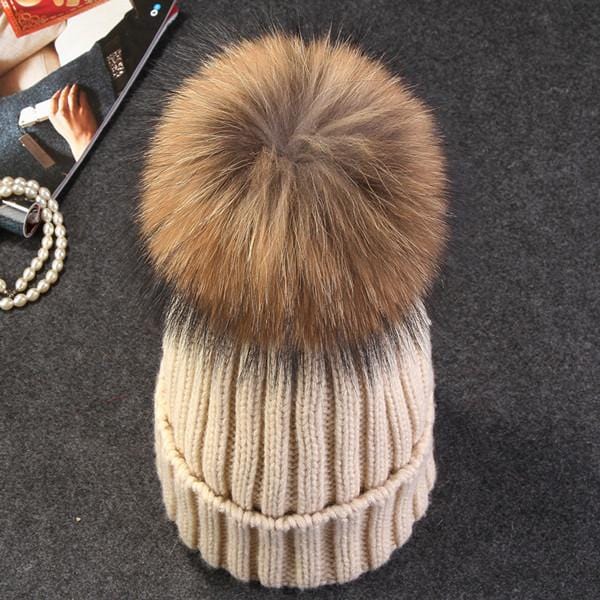 Xthree mink and fox fur ball cap pom poms winter hat for women girl 's hat knitted beanies cap brand new thick female cap