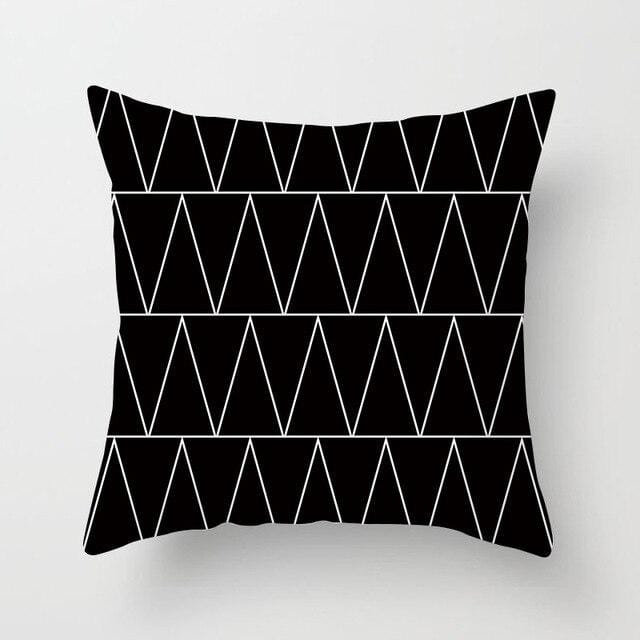 Buy 5 Get 1 Free Black and White Geometric Abstract Decorative Pillowcases Polyester Throw Pillow Case Geometric Pillowcase