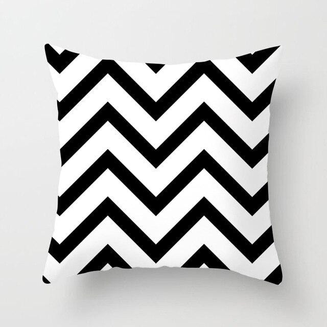 Buy 5 Get 1 Free Black and White Geometric Abstract Decorative Pillowcases Polyester Throw Pillow Case Geometric Pillowcase