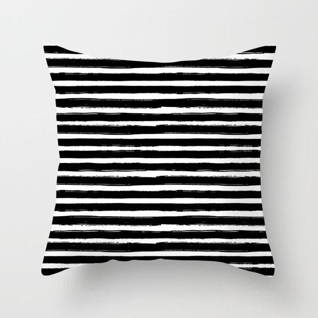 Buy 5 Get 1 Free Black and White Geometric Abstract Decorative Pillowcases Polyester Throw Pillow Case Geometric Pillowcase