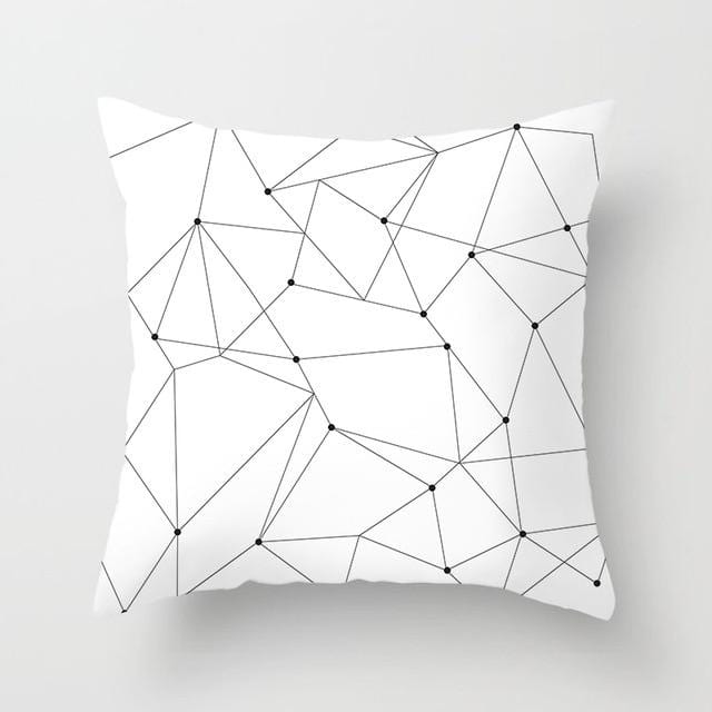 Buy 5 Get 1 Free Black and White Geometric Abstract Decorative Pillowcases Polyester Throw Pillow Case Geometric Pillowcase