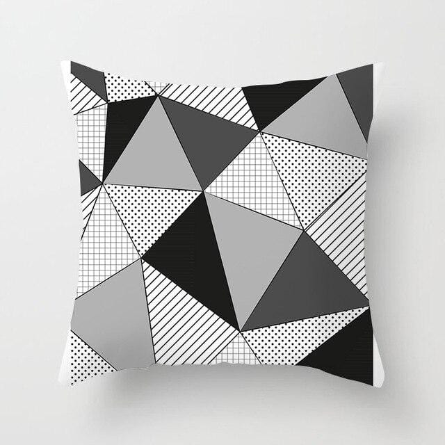 Buy 5 Get 1 Free Black and White Geometric Abstract Decorative Pillowcases Polyester Throw Pillow Case Geometric Pillowcase