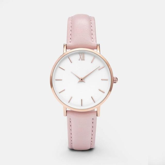 Zegarek damski moda simples mulheres relógios mulher senhoras casual relógio de quartzo couro feminino relogio feminino montre femme