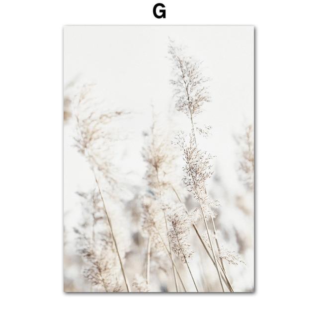 Wall Art Canvas Painting Girl Wheat Flower Leaves Plant Nordic Posters And Prints Landscape Wall Pictures For Living Room Decor