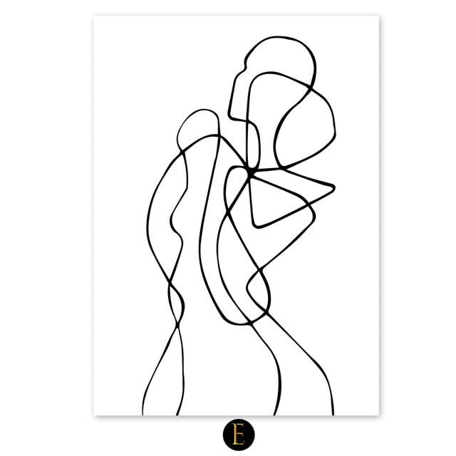 Nordic Minimalist Figures Line Art Sexy Woman Body Nude Wall Canvas Paintings Drawing Posters Prints Decoration for Livingroom