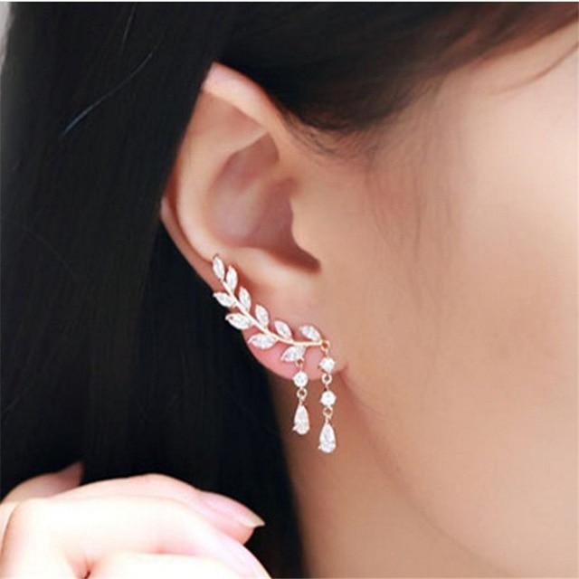 New Fashion Simulated Pearls Pendientes Bijoux Angel Wings Leaf Feather Flowers Stud Earrings For Women Wedding Jewelry Brincos-Earrings-Ultrabasic