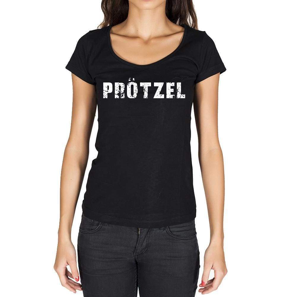Prötzel German Cities Black Womens Short Sleeve Round Neck T-Shirt 00002 - Casual