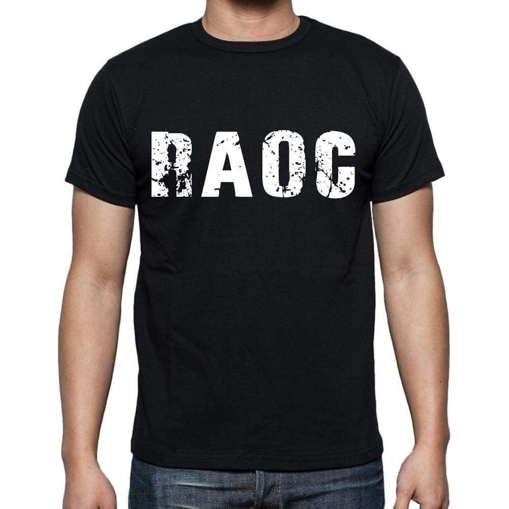 Raoc Mens Short Sleeve Round Neck T-Shirt 4 Letters Black - Casual