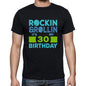 Rockin&rollin 30 Black Mens Short Sleeve Round Neck T-Shirt Gift T-Shirt 00340 - Black / S - Casual