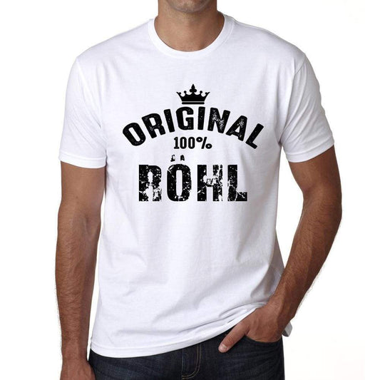 Röhl 100% German City White Mens Short Sleeve Round Neck T-Shirt 00001 - Casual