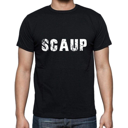 Scaup Mens Short Sleeve Round Neck T-Shirt 5 Letters Black Word 00006 - Casual