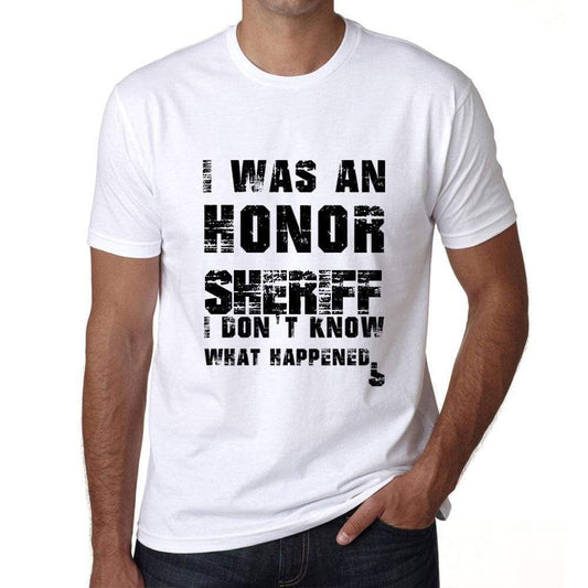 Sheriff What Happened White Mens Short Sleeve Round Neck T-Shirt 00316 - White / S - Casual