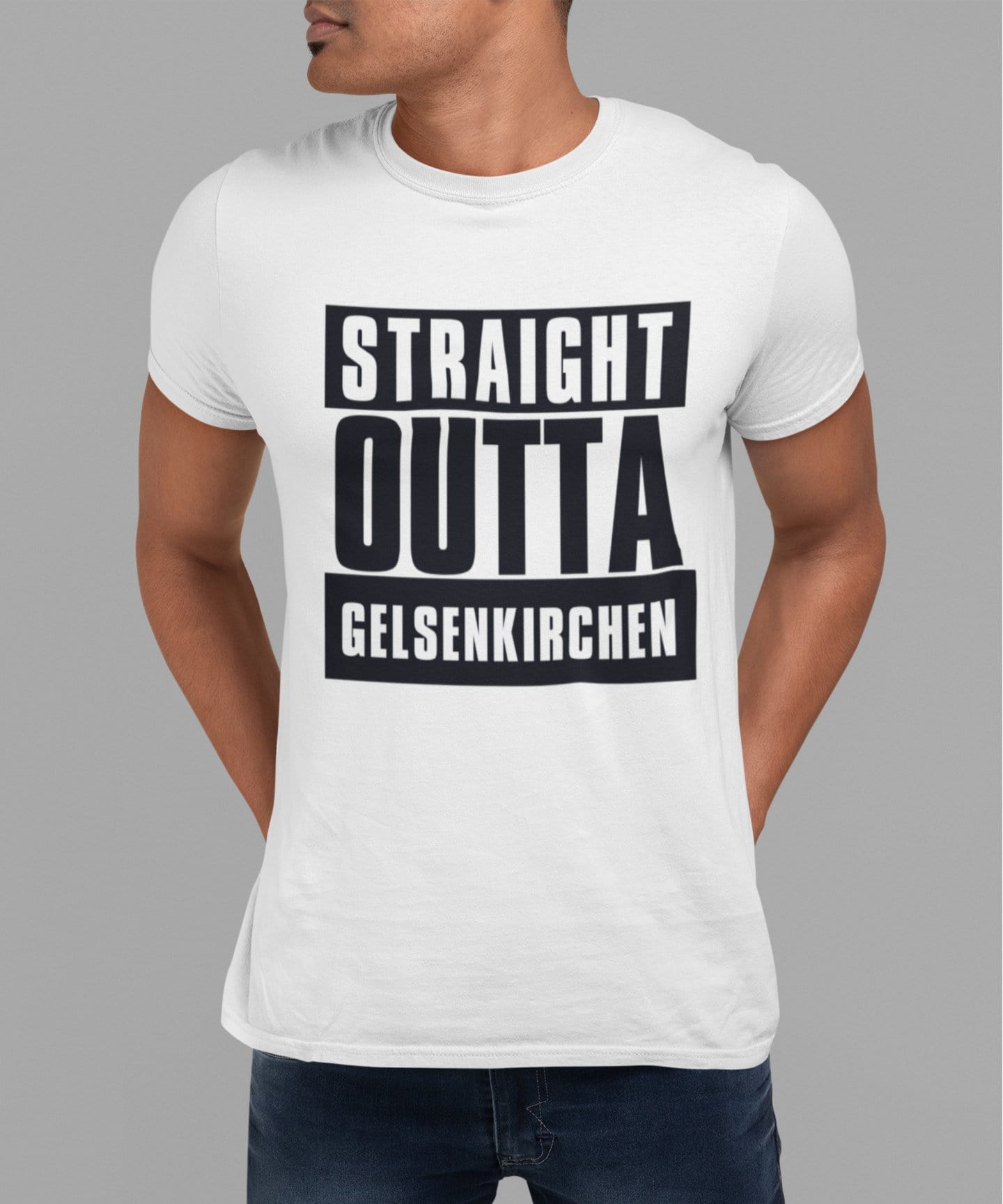 Straight Outta Gelsenkirchen, Men's Short Sleeve Round Neck T-shirt 00027