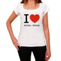 Social Circle I Love Citys White Womens Short Sleeve Round Neck T-Shirt 00012 - White / Xs - Casual