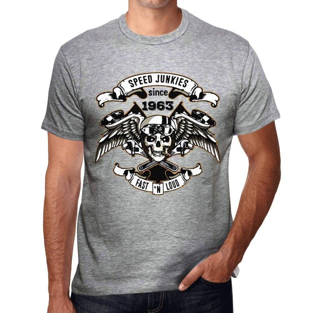 Speed Junkies Since 1963 Mens T-Shirt Grey Birthday Gift 00463 - Grey / S - Casual