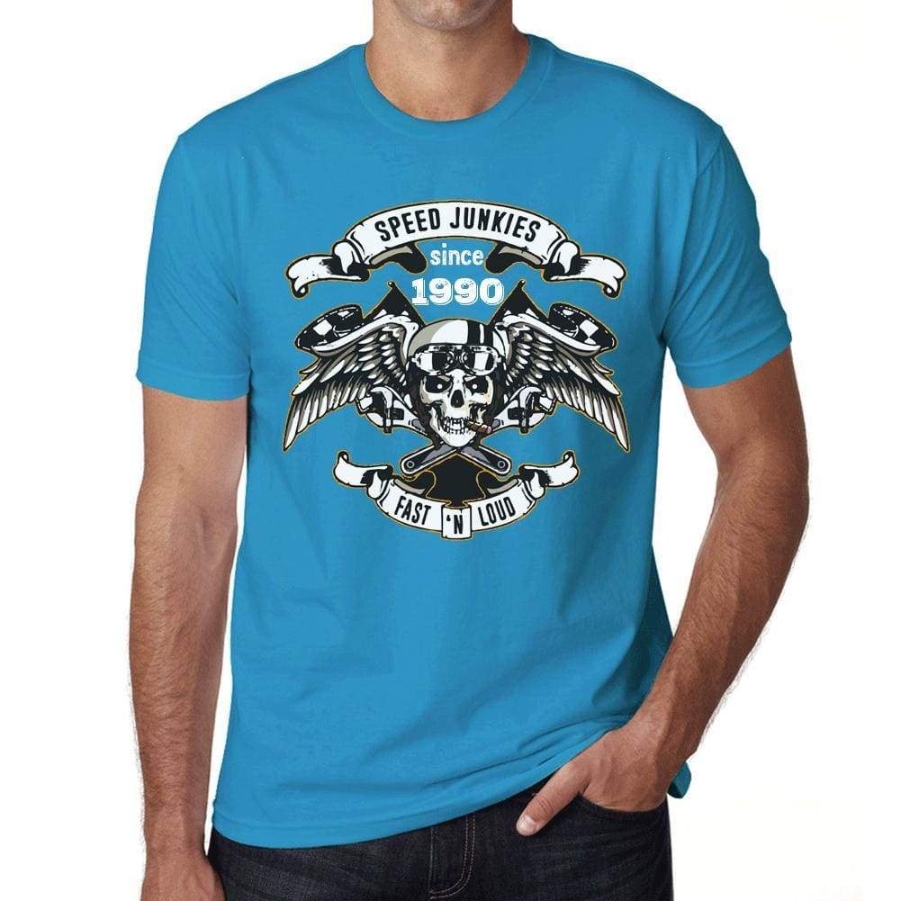 Speed Junkies Since 1990 Mens T-Shirt Blue Birthday Gift 00464 - Blue / Xs - Casual