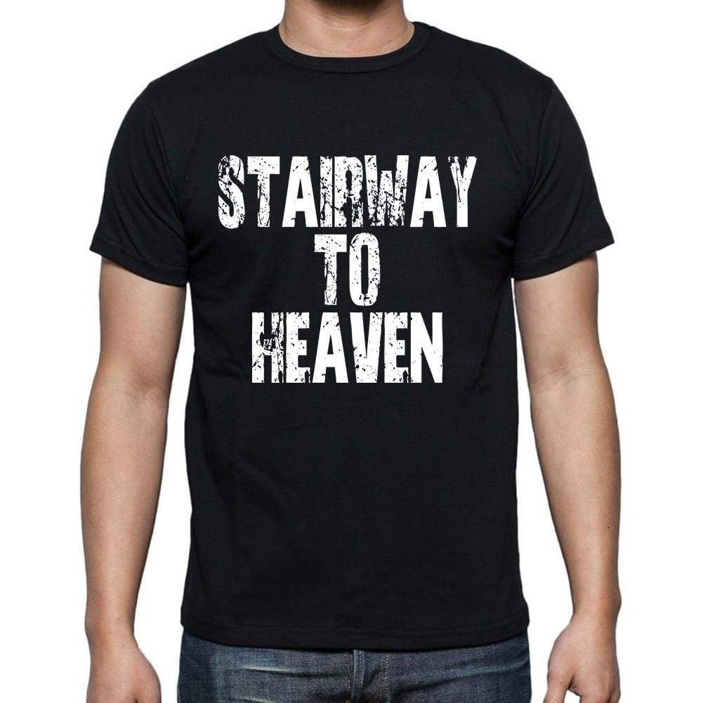 Stairway To Heaven Mens Short Sleeve Round Neck T-Shirt Black T-Shirt En