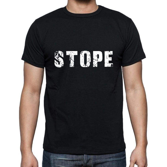 Stope Mens Short Sleeve Round Neck T-Shirt 5 Letters Black Word 00006 - Casual