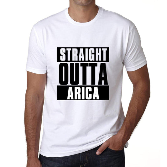Straight Outta Arica Mens Short Sleeve Round Neck T-Shirt 00027 - White / S - Casual
