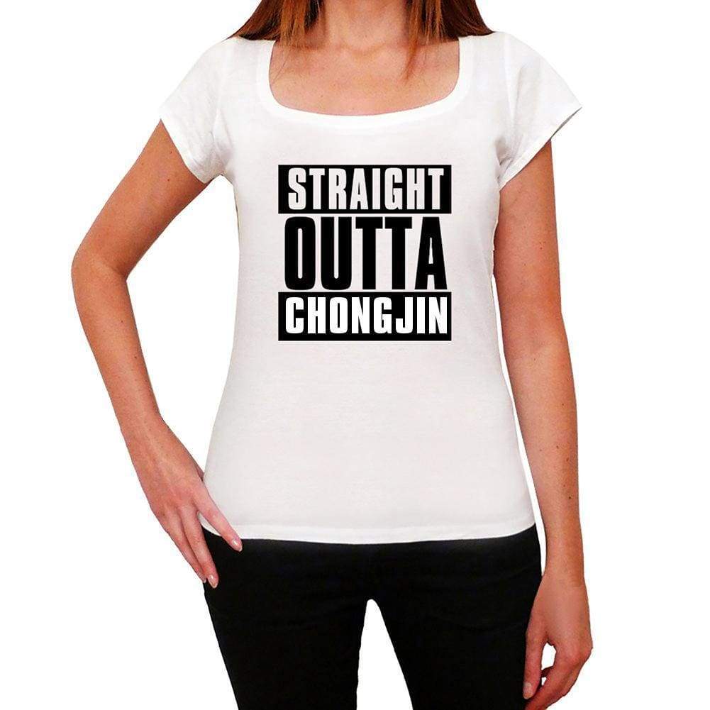 Straight Outta Chongjin Womens Short Sleeve Round Neck T-Shirt 00026 - White / Xs - Casual