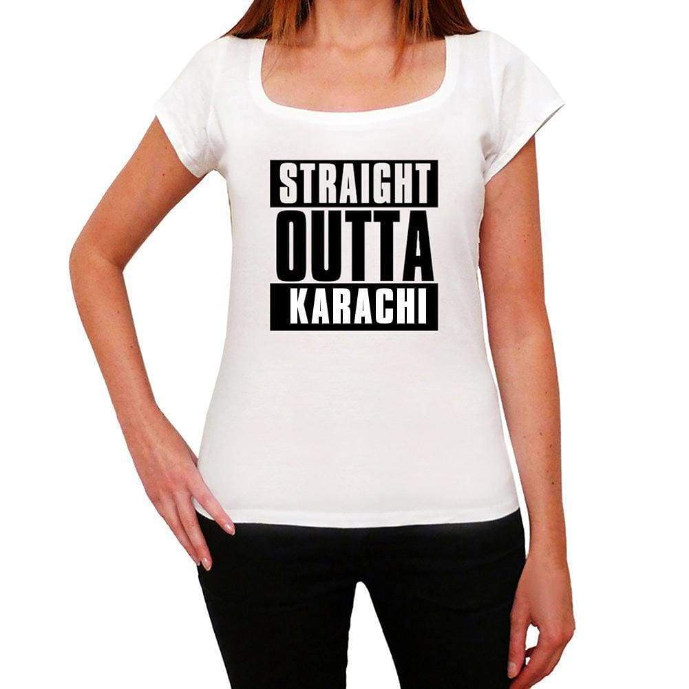 Straight Outta Karachi Womens Short Sleeve Round Neck T-Shirt 00026 - White / Xs - Casual