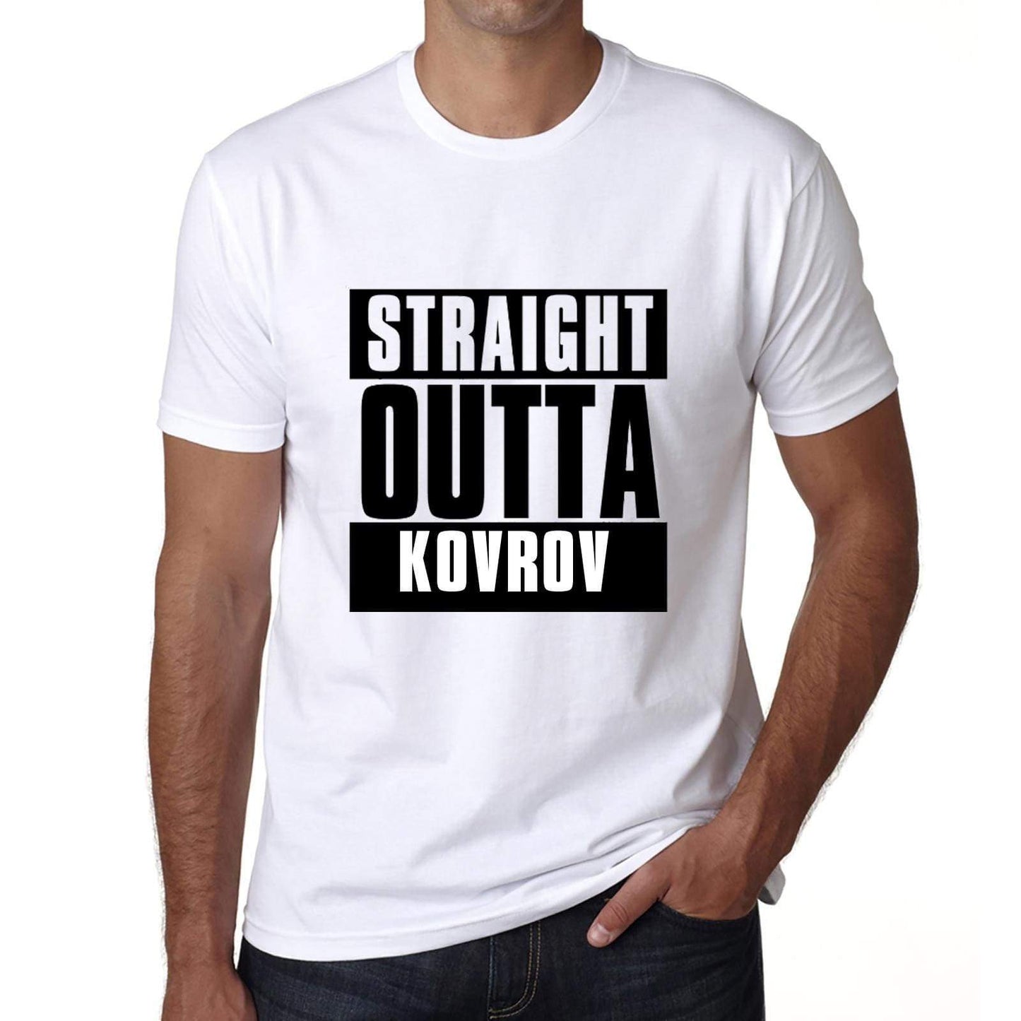 Straight Outta Kovrov Mens Short Sleeve Round Neck T-Shirt 00027 - White / S - Casual