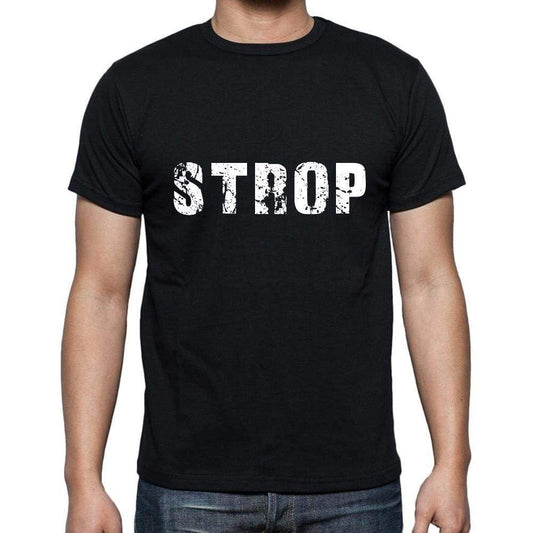 Strop Mens Short Sleeve Round Neck T-Shirt 5 Letters Black Word 00006 - Casual