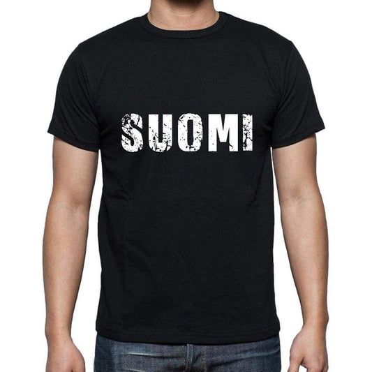 Suomi Mens Short Sleeve Round Neck T-Shirt 5 Letters Black Word 00006 - Casual