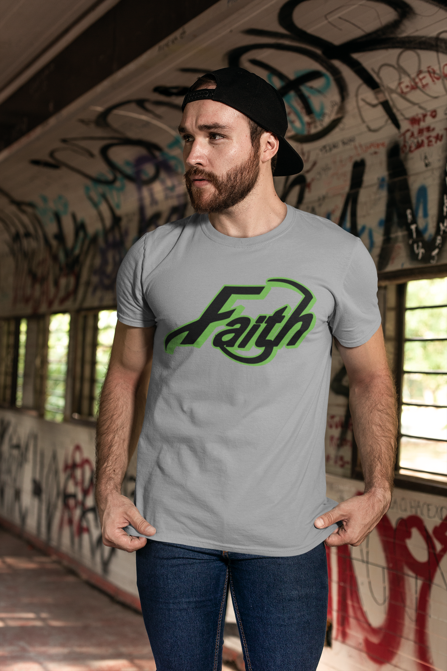 ULTRABASIC Men's T-Shirt Faith - Christ Bible Religious Shirt