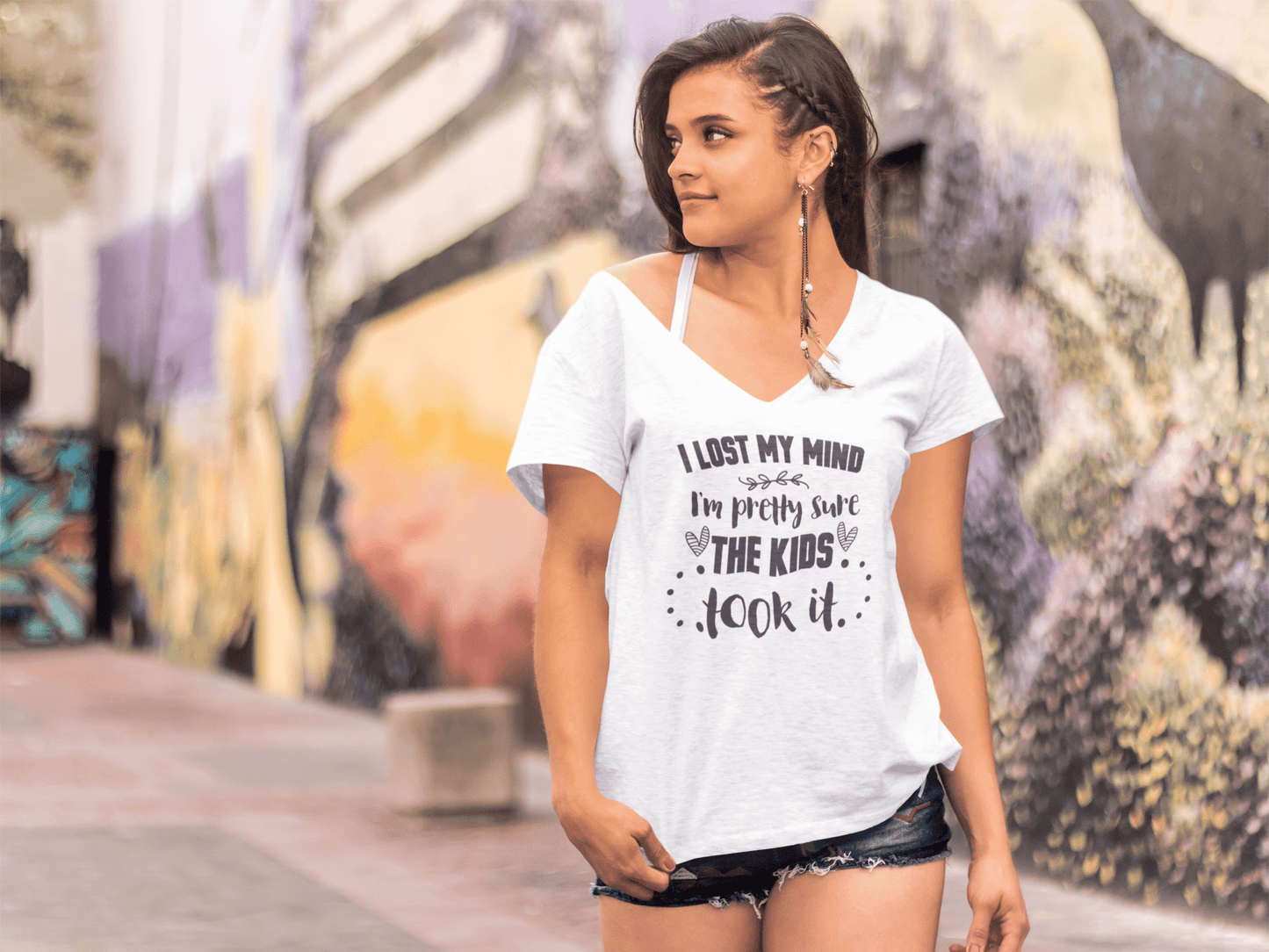 ULTRABASIC Women's T-Shirt I Lost My Mind - Funny Short Sleeve Tee Shirt Tops