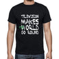 Television World Goes Arround Mens Short Sleeve Round Neck T-Shirt 00082 - Black / S - Casual