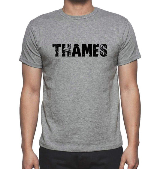 Thames Grey Mens Short Sleeve Round Neck T-Shirt 00018 - Grey / S - Casual