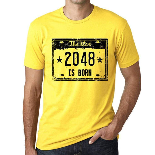 The Star 2048 Is Born Mens T-Shirt Yellow Birthday Gift 00456 - Yellow / Xs - Casual