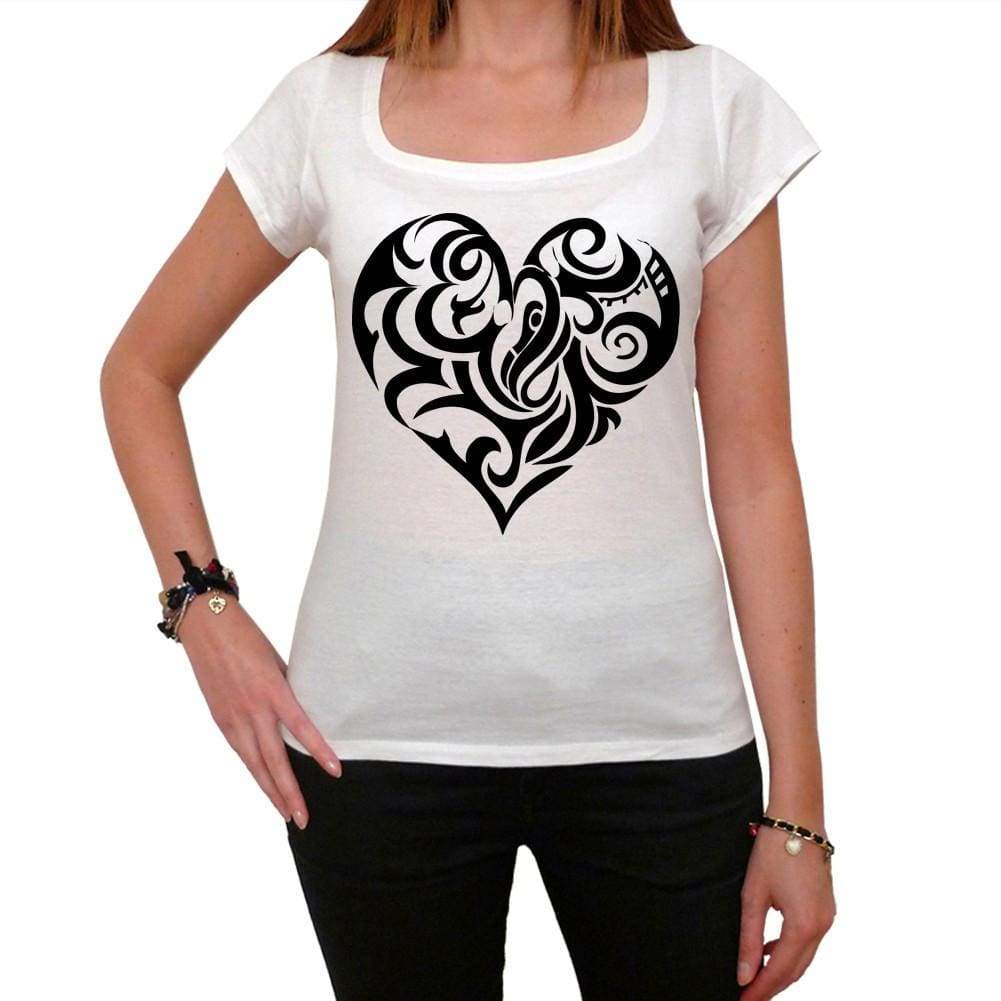 Tribal Hearts Tattoo Womens Short Sleeve Scoop Neck Tee 00161