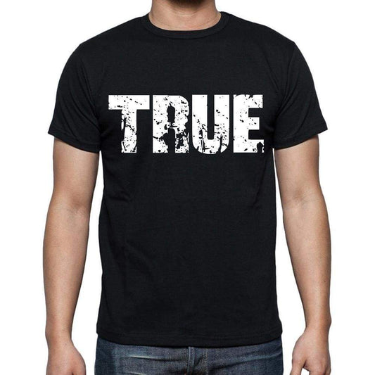 True White Letters Mens Short Sleeve Round Neck T-Shirt 00007