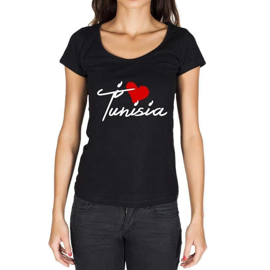 Tunisia Womens Short Sleeve Round Neck T-Shirt - Casual