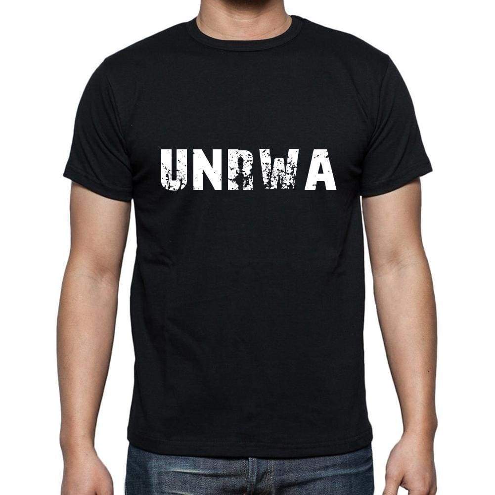 Unrwa Mens Short Sleeve Round Neck T-Shirt 5 Letters Black Word 00006 - Casual