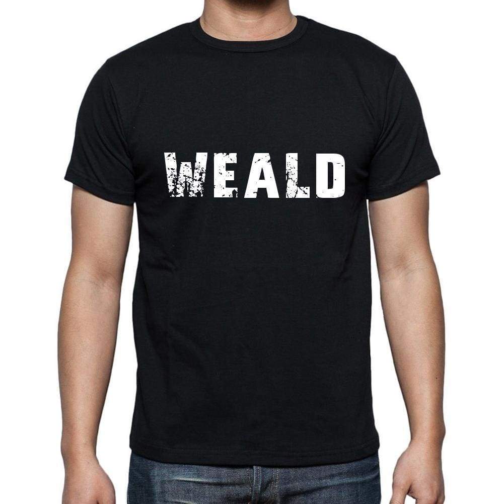 Weald Mens Short Sleeve Round Neck T-Shirt 5 Letters Black Word 00006 - Casual