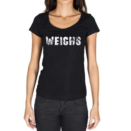 Weichs German Cities Black Womens Short Sleeve Round Neck T-Shirt 00002 - Casual