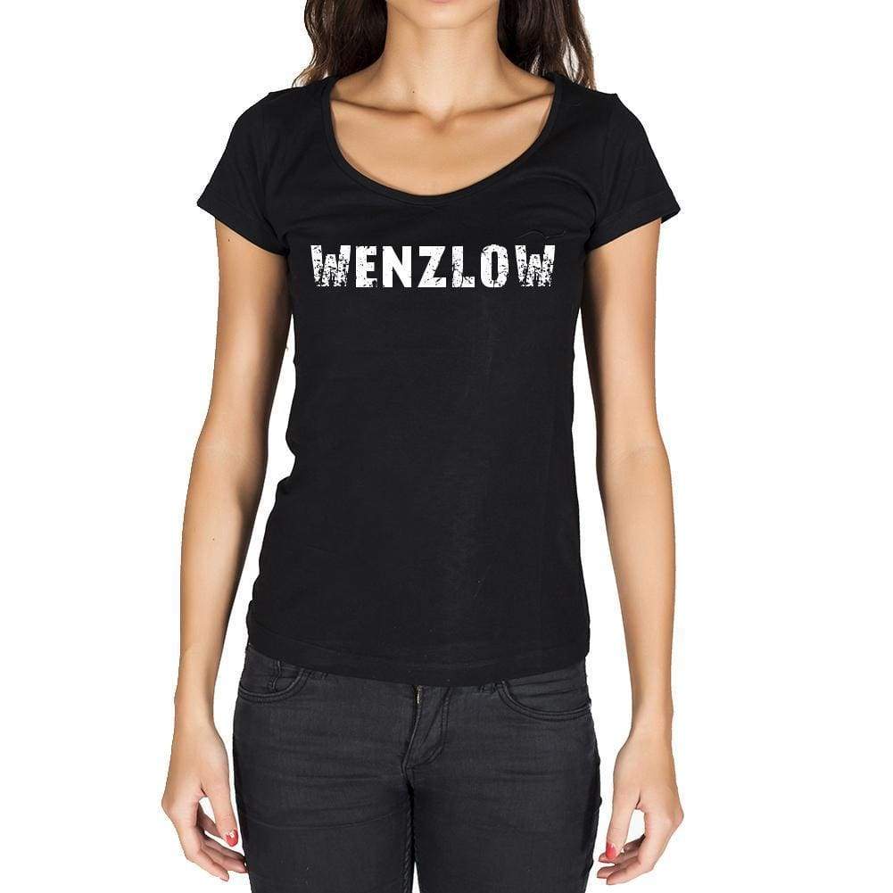 wenzlow, German Cities Black, <span>Women's</span> <span>Short Sleeve</span> <span>Round Neck</span> T-shirt 00002 - ULTRABASIC