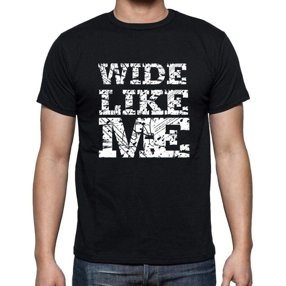 Wide Like Me Black Mens Short Sleeve Round Neck T-Shirt 00055 - Black / S - Casual
