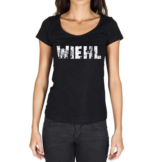 Wiehl German Cities Black Womens Short Sleeve Round Neck T-Shirt 00002 - Casual
