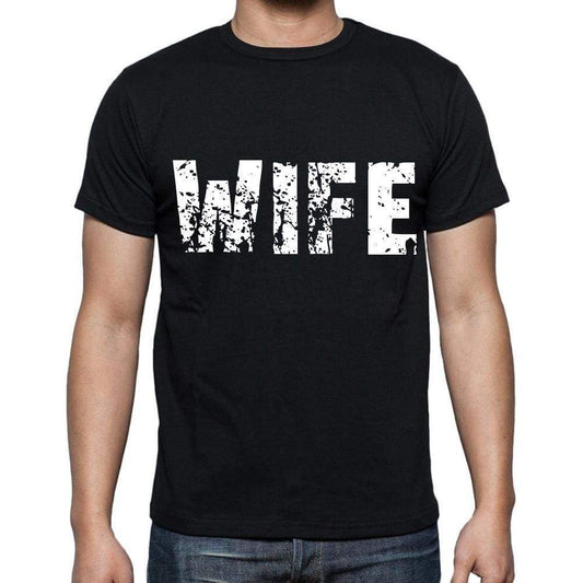 Wife White Letters Mens Short Sleeve Round Neck T-Shirt 00007