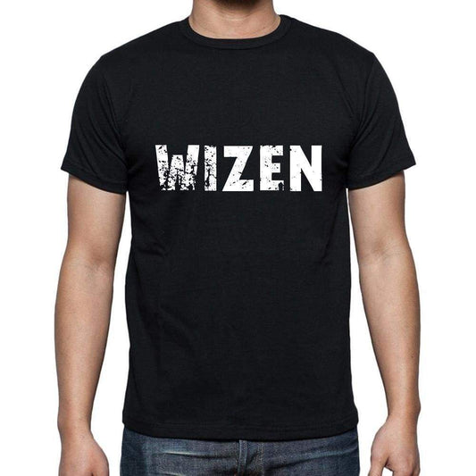 Wizen Mens Short Sleeve Round Neck T-Shirt 5 Letters Black Word 00006 - Casual