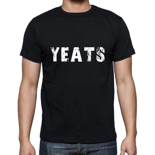 Yeats Mens Short Sleeve Round Neck T-Shirt 5 Letters Black Word 00006 - Casual