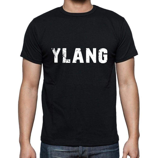 Ylang Mens Short Sleeve Round Neck T-Shirt 5 Letters Black Word 00006 - Casual