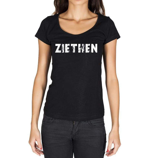 Ziethen German Cities Black Womens Short Sleeve Round Neck T-Shirt 00002 - Casual